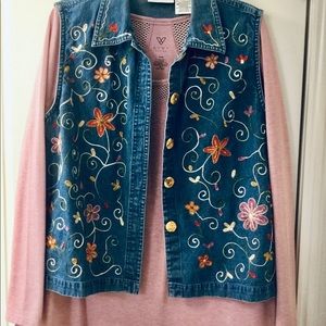 Denim Embroidered  Women’s Vest